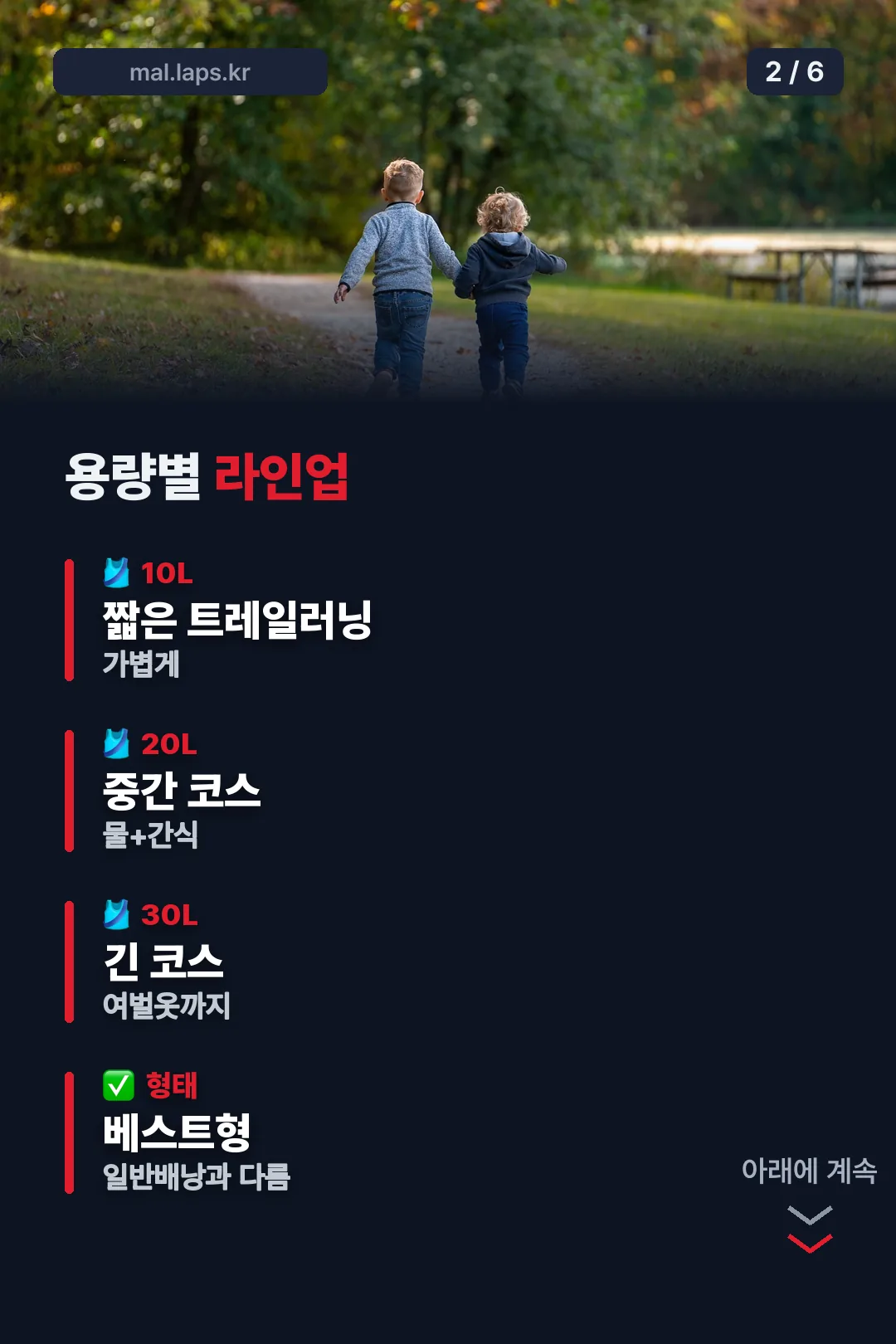 용량별 라인업